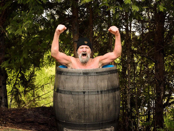 The Wim Hof Icebarrel XL Wim Hof in the ice barrel